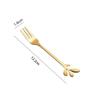 Cuchara de café de acero inoxidable transfronteriza, cuchara para mezclar, cuchara creativa con forma de hoja de rama, tenedor de acero inoxidable, tenedor de postre, cuchara de postre