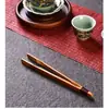 Pinza para Té de Madera Maciza Pinza Recta Antiescaldado Pinza Curva Pinza de Ébano Palosanto Pinza para Taza Accesorios para Ceremonia del Té Pinzas para Té A partir de Una Pieza