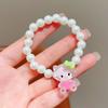 Pulseira Infantil Sanrio Kuromi Pulseira Doce e Fofa de Desenho Animado Feita à Mão para Meninas Pulseira Pequeno Presente Joia