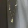 Colar Feminino de Diamantes Inlaid Dupla Abóbada Luxo Leve Dourado Corrente de Clavícula Cheia de Diamantes Novo Estilo Chinês Nicho Versátil Acessório