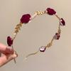 Diadema de Amor Rosa para el Cabello para Mujer 2024 Nueva Estampilla de Cabello de Perlas de Alto Grado Elegante Moda Combinable Accesorios para el Cabello