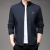 Jaqueta Masculina 2024 Primavera e Outono Fina de meia-idade e jovens homens Casual Business Collar Jaqueta Dad
