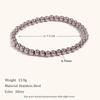 Moda Europea y Americana Simple Nicho Elegante Explosivo Pulsera Acero Inoxidable Chapado Oro 18K Todo-combina Pulsera de Cuentas Elásticas para Mujer