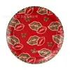 Bp038 Pratos de Papel Estampa de Leopardo Cereja para Festas de Feriado, Conjunto para 8 Pessoas, Pratos de Papel Descartáveis Decorativos Estampa de Leopardo