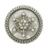 Botones de Doble Material de Resina y Metal de Alta Gama con Diseño de Copo de Nieve y Pedrería para Abrigos, Trajes, Chaquetas, Suéteres y Accesorios de Piel para Mujer