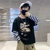 Camiseta de Algodón Puro de Manga Larga para Niños, Nueva Colección Primavera/Otoño 2026, para Bebés Niños, Camiseta Interior para Niños, Top con Estampado de Dibujos Animados