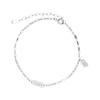 Pulsera de plata de ley s925 con diseño de la suerte y forma cuadrada para mujer, estilo informal, combinable con todo.
