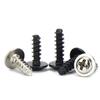 Tornillos Autorroscantes para PWB de Acero al Carbono Niquelado con Cabeza de Cruz Redonda, Cola Plana y Arandela M2/M3/M4