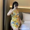 Encanto de Luna Tallas Grandes Lencería Sexy Una Pieza Estilo Chino Cheongsam Uniforme Tentador Clásico Sexy Atuendo de Discoteca