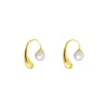 Brincos de pérolas de metal minimalistas para mulheres 2024 Novo design de nicho Brincos de luxo leves e minimalistas para o outono e inverno na moda