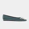 Zapatos Planos de Punta Cuadrada Versión Alta Color Gris Elefante RV con Hebilla Cuadrada para Mujer, Estilo Francés con un Toque de Lujo, Piel Genuina, Zapatos de Ballet Internos que Aumentan la Altura
