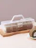 Caja de Empaque para Rollo de Pastel, Caja Reutilizable de Almacenamiento Refrigerado, Caja para Conservar la Frescura, Caja para Cortar Rollo de Pastel, Caja de Empaque