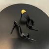 Hermosos Tacones Altos de Una Línea Estilo Hada, Sandalias Stiletto Versátiles, Zapatillas Stiletto de Punta Nuevas, Modernas y Sexys con Punta y Puntera Abierta