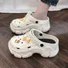 Zapatillas de Plataforma Gruesa para Mujer, PVC, Aumentadoras de Altura de 3.5 Pulgadas, Novedad Verano 2024, Lindas, con Sensación de Caminar sobre las Nubes, Antideslizantes, Zuecos de Punta Cerrada