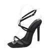 Zapatos de Tacón Alto Hermosos y Elegantes para Mujer 2026, Zapatos de Mujer con Punta Cuadrada y Punta Abierta, Sandalias Sexy de Tacón de Aguja con Tira de Pedrería