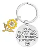 Llavero de acero inoxidable con diseño de girasol, regalo transfronterizo para enviar a amigos y niños, regalo de vacaciones