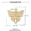 Colgante de collar DIY de mariposa y mariquita transfronterizo con circón de cobre para mujer, chapado en oro real de 18k, accesorios de joyería de libélula y pájaro carpintero