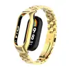 Adequado para Pulseira Xiaomi Mi Band 8, Pulseira de Aço Inoxidável Sólido com Três Contas, Pulseira de Metal Versão Cerâmica Xiaomi Mi Band 9