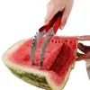Herramienta para Cortar Sandía Acero Inoxidable Rebanador de Sandía Divisor de Frutas y Extractor de Carne