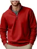 Blusas Masculinas Transfronteiriças Outono e Inverno Moda Casual Moletons Cor Sólida Versátil Gola Alta Tops com Zíper
