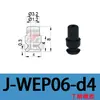 Taozhuo Ventosa de Vacío J-Wep06-D10 J-Wep07-D30 Goma Negra Antiestática Boquilla de Ventosa de Vacío