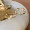 Design sensação casca de óleo gota zircônia anel aberto feminino nicho único temperamento moda gentil anel versátil anel anel anel