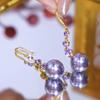 Pendientes de Gancho con Borla de Perlas Incrustadas de Diamantes de Baile Franceses Ligeros de Lujo Elegantes Nicho Elegante Moda Pendientes de Alta Gama