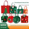 Bolsa Tote de Feltro do Papai Noel Desenho Animado Bolsa de Presente de Feltro de Natal Bolsa de Presente de Maçã para Véspera de Natal