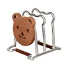 Suporte para tábuas de corte estilo vintage, prateleira de armazenamento para bancada de cozinha, suporte de aço inoxidável para tampas de panela, grampo para tábua de corte