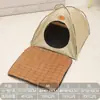 Nido exclusivo para mascotas, extraíble y lavable, nido tipo tienda semi-cerrado para gatos y perros, plegable, transpirable, con alfombrilla refrigerante