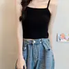 Top de diseño de nicho estilo francés con tirante fino interior Popular en Internet ins Moderno Color Sólido Chaleco de Punto para Mujer para Usar en Verano