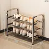 Estante para Zapatos de Acero Inoxidable, Engrosado, Diseño Simple de Múltiples Niveles para Uso Doméstico, Dormitorio Estudiantil, Entrada de Casa de Alquiler, Estante de Almacenamiento de Gabinete para Zapatos en Liquidación