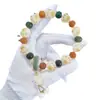 Pulseira de Raiz de Bodhi Imitação de Garra de Gato Grelhada no Carvão para Alunos Enrolarem nos Dedos, Lote de Pulseira de Contas Budistas Femininas de Bodhi de Jade Branco Macio