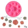 Vela perfumada con aroma a rosa herramienta para hornear variedad de forma de flor de rosa molde de silicona para pastel de caramelo de chocolate