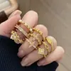 Anel Aberto Elegante Vintage de Zircônia de Nicho de Luxo com Estilo Cortesão, Adequado para Festas Noturnas, Anel Versátil de Luxo Leve