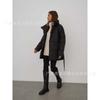 Otoño e Invierno 2025 Primavera Nuevo Abrigo Cintura Diamante A cuadros Chaqueta Acolchada de Algodón Holgada Versátil Moderna Chaqueta Larga Acolchada de Algodón para Mujer
