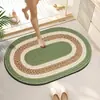 Tapete de Piso de Tierra de Diatomeas con Patrón de Arcoíris de Color Contrastante, Tapete Absorbente Antideslizante para Baño, Tapete de Entrada de Baño, Suministro para Comercio Electrónico Transfronterizo