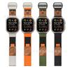 Adequado para Pulseira Apple Watch Loop de Nylon Etiqueta de Couro Velcro Iwatch110Ultra Pulseira de Lona Transfronteiriça