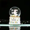 Estrellas Fugaces de Plumas Dibujo Animado Bola de Cristal Luminosa Decoración de Escritorio para Habitación de Niñas Caja de Música Regalo para el Cumpleaños de la Mejor Amiga