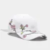 Gorra de Béisbol Bordada con Flor de Durazno Nueva Verano para Mujer Algodón Puro Coreana Casual Gorra Protectora del Sol