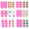 Molde de gota de cristal para bricolaje, una variedad de aretes con borlas de amor, aretes, combinación de joyas, llavero, colgante, molde de silicona