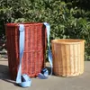 Cesta de bambú de ratán bolsa de mimbre bolsa de ratán hecha a mano cesta de almacenamiento cesta para accesorios de baile cesta para recolectar accesorios de danza étnica cesta