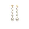 Novos brincos de pérolas de agulha de prata S925 da Coreia do Sul Brincos de personalidade de temperamento de pérolas Moda Brincos vermelhos de rede álbum atacado