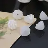 Pendente de Lótus de Vidro Imitando Jade, Miçangas Soltas com Centro de Flor de Lótus Oca, Pulseira Estilo Antigo DIY, Acessórios para Penteado, Brincos Venda por Atacado