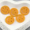 Colgante llavero de acrílico de color sólido de 24 mm con esmalte, plano, de doble cara con cara sonriente, accesorios de joyería hechos a mano DIY