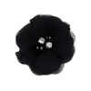 6cm Perla y Pedrería Cosidas a Mano Gasa Arrugada Flores Hechas a Mano Accesorios DIY Zapatos y Sombreros Accesorios para Ropa Venta al por Mayor