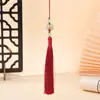 Hebilla de Seguridad de Jade Colgante de Borla Estilo Chino Borla de Solapa Hanfu Decoración de Marcapáginas Abanico Redondo Qipao Adorno Pequeño Hecho a Mano