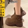 Botas Martin de Couro para Mulheres, Sola Grossa, Aumenta a Altura, Salto Bloco, Emagrecimento, Botas para Baixinhas, Botas Curtas Birkenstock Femininas, Botas Chelsea