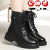 Botas Martin Mujer 2026 Invierno Más Terciopelo Suela Gruesa Botas de Nieve Fondo Plano Botas de Mujer Botas de Algodón Botas Cortas Cálidas Zapatos de Cuero Peludo