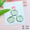 Cuadros Impresos a Color Botones de Manzana de Cuatro Ojos Accesorios Acrílicos para Bricolaje Funda para Teléfono Móvil Hebilla de Zapato Parche de Flor para Zapato